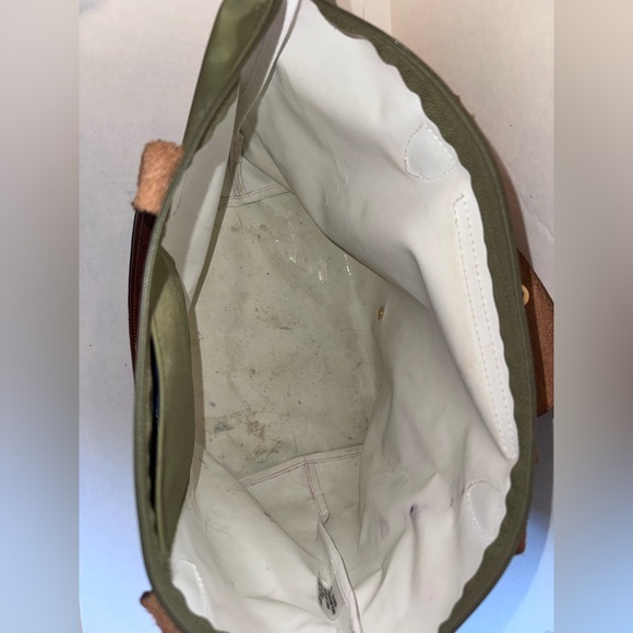 Longchamp Le Pliage Green Nylon Leather Bag *poor condition” - Picture 10 of 14